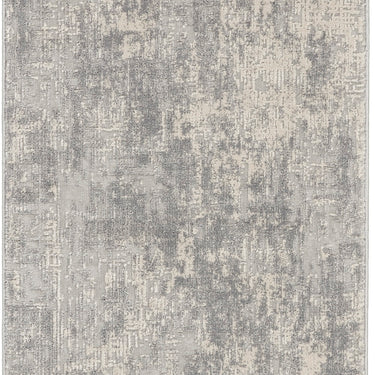 Nourison Rustic Textures RUS01 Ivory Silver Grey Jute Polypropylene Abstract Textured Hallway Runner Rug 66x230 cm