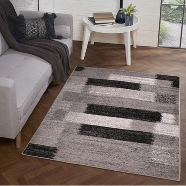 Modern Spirit Mosaic Abstract Design Rug Hallway Runner in Red, Pink, Grey, Brown, Teal and Gold