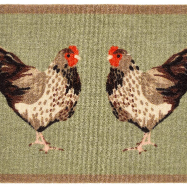 My Nylon Pattern Chickens Washable Non-Slip Bordered Rug 50x75 cm
