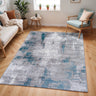 Wanderlust 2324 Ink Blue Grey Jute Abstract Scandi Rug - Large 140x200 cm (4'8"x6'7")