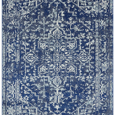 Nova Antique Abstract Traditional Medallion Rug in Fuschia, Orange, Grey Navy