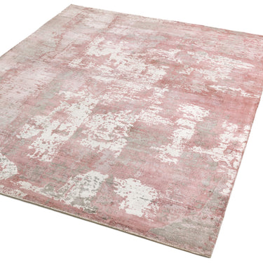 Gatsby Modern Abstract Shiny Viscose High Quality Hand Woven Blush Pink Rug