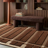 Fable Chocolate Brown Hand-Tufted Wool Checked Rug - lifestyle view
