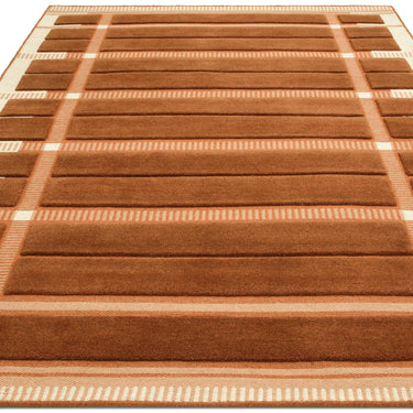 Fable Rust Hand-Tufted Wool Checked Rug - Angle 1
