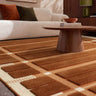 Fable Rust Hand-Tufted Wool Checked Rug - lifestyle view