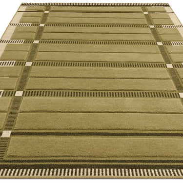 Fable Sage Green Hand-Tufted Wool Checked Rug - Angle 1