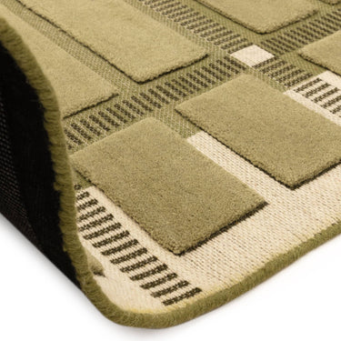 Fable Sage Green Hand-Tufted Wool Checked Rug - Angle 3