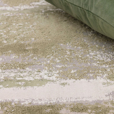 Stellar ST08 Marbled Beige Green Polypropylene Abstract Textured Rug