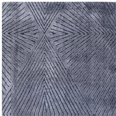 Blaize Geometric Rug by Clarke & Clarke Soft Silky Quality Viscose Geometric Design Rug in Blue Twilight