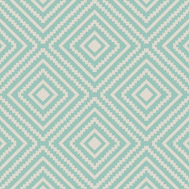 Terrace Diamond Aqua Blue Indoor Outdoor Polypropylene Geometric Rug