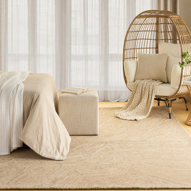 DKNY Pure Angles Tufted ANG01 Linear Pattern Handmade Wool Abstract Textured Rug