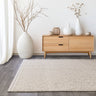 Elm Ivory White Rug Chunky Boucle Modern Plain Hand Woven Flatweave Wool Viscose Rug - Large 160x230 cm (5'3"x7'7")