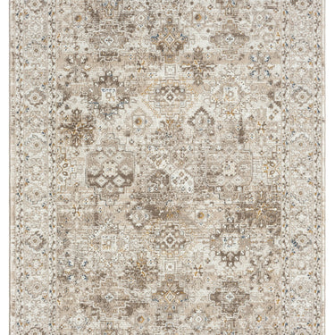 URCO 550AC Cream Beige Traditional Vintage Textured Bordered Hallway Runner Rug