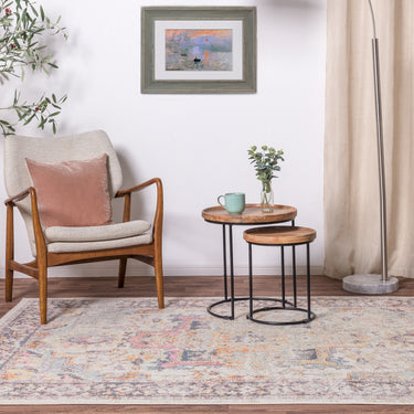 Flores Kira FR04 Traditional Classic Bordered Persian Floral Vintage Rug in Multi