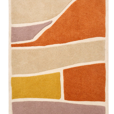 Origins Strata Terracotta Wool Abstract Textured Scandi Rug