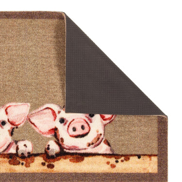 My Mat Nylon Indoor Pattern My Piglets Washable Non-Slip Entrance Rug  in 50 x 75 cm