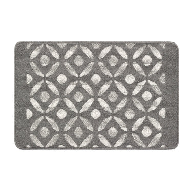My Stain Resistant Crescent Pattern Silver Washable Non-Slip Polypropylene Geometric Hallway Runner Rug