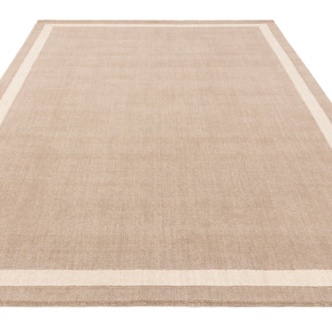 Asiatic London Albi Sand Beige Border Classic Pure Wool Bordered Modern Rug