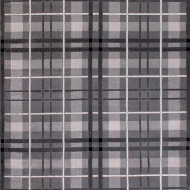 Highland Check Pattern Grey Polypropylene Traditional Checked Tartan Hallway Runner Rug
