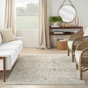 Lynx LNX02 Bordered Ivory Taupe By Polypropylene Persian Traditional Vintage Rug