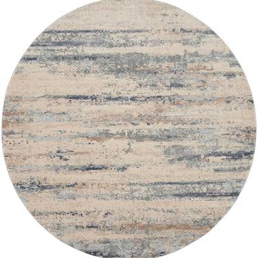 Rustic Textures RUS04 Modern Abstract Round Circle Rug in Beige Grey