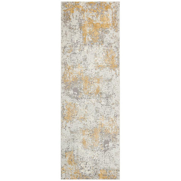 Rossa ROS03 Modern Abstract Hallway Runner Rug in Silver Gold 80x240 cm (2'8''x7'10'')