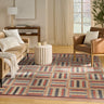 Nourison Nordic NRC11 Design Multi Rust Grey Geometric Textured Scandi Rug - Medium 122x183 cm (4'x6')