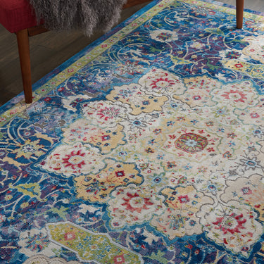 Nourison Ankara Vintage Antique Traditional ANR03 Rug in Blue