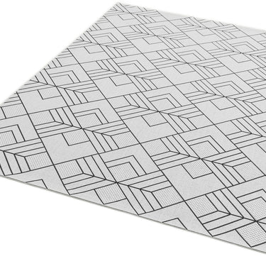 Asiatic London Patio Deco PAT16 Diamond Ivory Black Indoor Outdoor Polypropylene Geometric Flatweave Rug