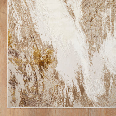 Santa Monica SMC101 Art Pictorial Grey Gold Abstract Modern Soft Rug