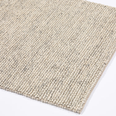 Delilah Wool Pebble Hand Woven Soft Textured Mottled Beaded Cream Rug in 120 x 170 cm
