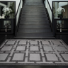 Eaton Rug Modern Geometric Hand Woven Silky Viscose Metallic Sheen Super Soft Steel Rug - Medium 120x180 cm (4'x6')