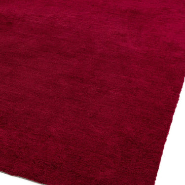 Asiatic London Milo Short Pile Silky Berry Red Shaggy Traditional Modern Rug