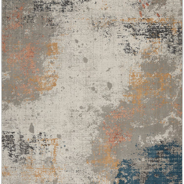 Rustic Textures RUS13 Modern Painterly Abstract Rug in Grey Blue