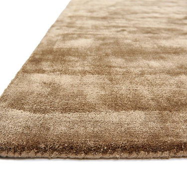 Chrome Hand Made Rug Modern Plain Viscose Silky Shiny Luxurious Tan Brown Rug