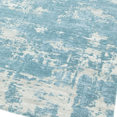 Asiatic London Astral AS11 New Blue Silky Shiny Acrylic Cotton Abstract Textured Rug