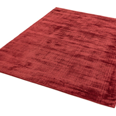 Blade Plain Silky Viscose Soft Shiny Rug in Berry Red