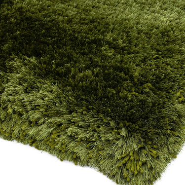 Plush Plain Shaggy High Pile Thick Silky Fluffy Soft Hand Woven Green Rug