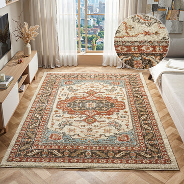 Cashmere 5570 Cream Multi Oriental Traditional Floral Kilim Hallway Runner Rug