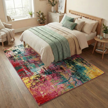 Consept Looms Art101 Multi Pictorial Pop Multicoloured Polypropylene Abstract Floral Rug