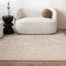 Laurent LA03 Damask Fringed Beige Natural Cotton Traditional Abstract Floral Rug - Medium 120x160 cm (4'x5'4")
