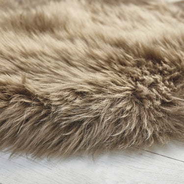 Origins Genuine Animal Fur Khaki Wool Sheepskin Shaggy Rug