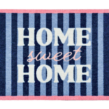 Home Sweet Home Blue Washable Non-Slip Indoor Doormat 50x75 cm