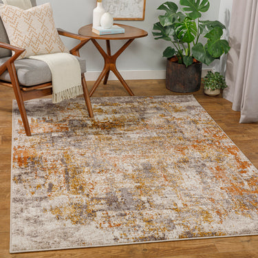 Ankara AKR2348 Multicolour Mustard Washable Polypropylene Abstract Scandi Rug