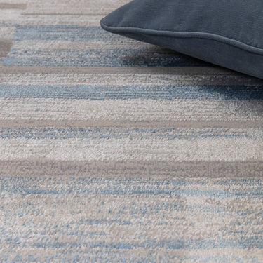 Asiatic London Ritz Mettallic Silky Shiny Marbled Blue Abstract Geometric Textured Rug