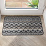 My Mat Stain Resistant Washable Entrance, Kitchen, Entryway Non-Slip Rug Candy in Multi Monochrome Zig Zag Floor Mat - 50x80 cm (1'8"x2'7")
