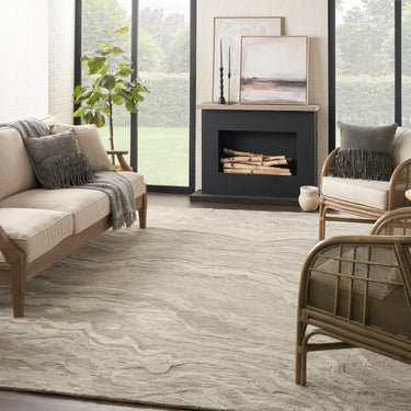 Graceful GRU01 Grey Modern Abstract Wool Rug & Hallway Runner by Nourison