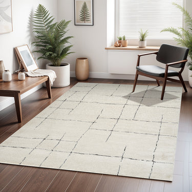 Freud Modern High Pile Black Rug