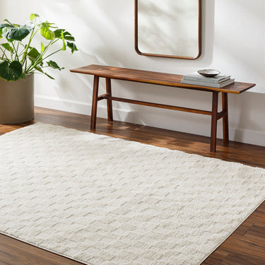 Freud Modern High Pile Checkered White Rug