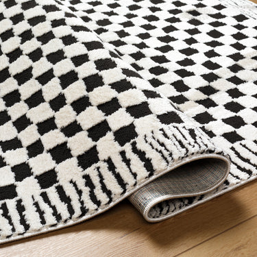 Freud Modern High Pile Checkered Runner Black